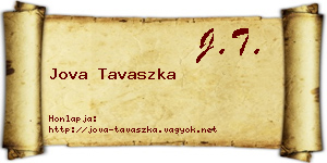 Jova Tavaszka névjegykártya